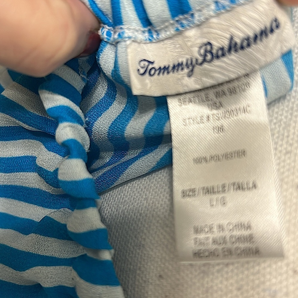 Tommy Bahama Blue and White Striped Midi Dress - Picture 4 of 4